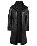 Blingsoul Leather Coats For Women - Real Lambskin Leather Jacket Womens, Black - Maura Shearling Coat, S