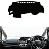 AYETBNXZ - Polyester Flannel Suede Car Dashboard Cover Dash Mat For Honda Jazz Fit 2014 2015 2016 2017 2018 LHD RHD Dashmat Carpet Cape Rug Protector