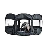 Amazon Basics Foldable Octagonal Indoor and Outdoor Portable Soft Dog Pen/Puppy Pen/Playpen, 114 cm, Grey