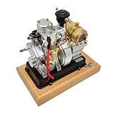 Brickaro Engine Model that Works,185-Type Micro Single-Cylinder 4-Stroke Engine Model for Classic Vintage Tractor, Craft Collection Model, Science Education Kit Gift for Adults (Generator Version)