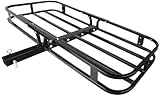 MaxxHaul 70107 53" x 19-1/2" Hitch Cargo Carrier - Steel Cargo Carrier With High Side Rails For RVs, Trucks, SUVs, Vans, Cars with 2" Hitch Receiver - 500-lb Load Capacity, Black