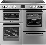 Belling Cookcentre 100E 100cm Electric Range Cooker with Ceramic Hob - Stainless Steel - A/A Rated