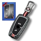 GZXNKEY 3 Buttons For BMW Key Cover Heavy Zinc for BMW 1 3 5 Series F10 F11 F20 F25 F30 F31 F34 G30 G20 X3 X4 I3 M3 M4 M Key Fob Case Protection Car Key Holder (Carbon Fiber Pattern）