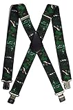 Olata Men's Adjustable Heavy Duty X-Shape Hunting Braces/Suspenders with Embossed Clips - 4cm. Duck Shooting Season