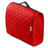 rhinos autostyling COMPATIBLE WITH CHEVROLET ORLANDO - Durable Boot Tidy Tool Declutter Organiser Compact Storage Car Trunk Anti Slip Bag Leather Quilted Red Square - Gift Idea