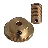 CNBTR Yellow 6MM Hole Dia Brass Gear Shaft & 31MM 0uter Dia 60T Brass Gear Wheel 0.5 Modulus Set