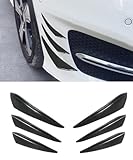 6PCS Car Front Bumper Lip Splitter for Honda Civic Type R (FK8) 2017-2020, Car Spoiler Canards Kit Front Bumper Lip Fin Bumper Canard Splitter Diffuser Valence,Bright Black