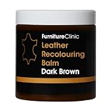 Furniture Clinic Leather Recolouring Balm - Colour Restorer for Sofas, Repair Faded & Scratched Upholstery, Car Seats, Shoes and Clothing 16 Colours (Dark Brown)