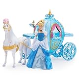 Disney Store Official Cinderella Toy Set, Including Cinderella Doll, Walking Horse & Light Up Carriage, Batteries Included, Age 3+
