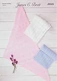 James Brett Double Knit Knitting Pattern for Baby Blankets - Diagonal Cabled & Rib (JB689)