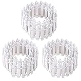 CCCYMM Pack of 3 5X100CM White Mini Wooden Fence for Miniature Fairy Garden Ornament Small Wood Picket Fence Craft Micro Landscaping Decor DIY Accessories