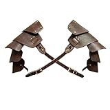 XGOPTS Medieval Knight Shoulder Armor Retro Leather Viking Warrior Shoulder Guard Adjustable Cosplay Fancy Dress Costume Outfit Halloween Viking Punk Warrior Armor Costume Props