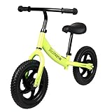 12" Balance Bike Carbon Steel Frame No Pedal Walking Balance Bike Training Bicycle for Kids and Toddlers 2- to 6 Years Old (green2)