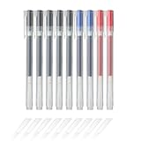 Muji Ballerina Gel Ink Pens 0.38mm Set of 9 (5 Black, 2 Blue, 2 Red)