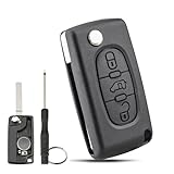 CE0536 For Citroen Berlingo Key Fob Replacement Peugeot Partner Citroen Dispatch Toyota Proace Key Case Shell Peugeot Citroen Van Key Fob Case Cover Shell 0536 VA2 Blade with Battery