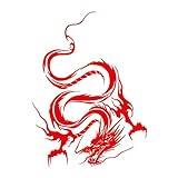 Red Dragon Decal Sticker Tuning Racing Sheet Size: 36 x 50 cm PVC Auto Vehicle Body Decorative Pattern Chinese Dragon Style Vinyl Sticker for Car or Motorbike Accessory