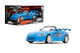 Jada Toys – Fast & Furious Honda S2000 1:24 (Mia's Blue Design) - Die Cast Car Model, Detailed Exterior, Authentic Movie Replica, Collectible Toy - Ages 8+, Blue