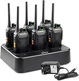 Retevis RT27 Walkie Talkies, Walkie Talkies for Adults Long Range, with 6 Way Charger, Rechargeable 2 Way Radio Hand Free, PMR446 License Free Radio Communication for School Security (6 Pack, Black)