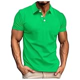 NQyIOS Men's Short Sleeve Polo Shirts Contrasting Colors Golf Tennis T-Shirt Oversized Gym T Shirt Men Barbour Mens Shirts Long Sleeve Mens Union Jack Clothes Tshirts (Green, XXXL)