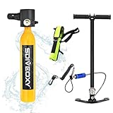 Dmuzsoih 0.5L -ni Diving Cylinder - Scuba Diving Gear Tank, Scuba Cylinder Diving Tank Kit, Underwater Breath Tank, Scuba Diving Kit Cylinder, Handheld Diving Tank, 3000Psi Oxygen Bottle Hand Pump