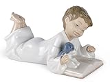 Nao by Lladro Collectible Porcelain Figurine: REPEAT AFTER ME - 4" tall - boy with puppy
