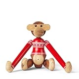 Kay Bojesen Monkey Small Monkey Christmas Sweater 2024 Wooden Figurine, Teak/Limba, 7.3" H