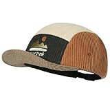 Clakllie Corduroy 5 Panel Short Brim Hats Vintage Short Peak Cap Flat Brim Baseball Cap Skateboard Dad Hat,BSWP2585-Brown