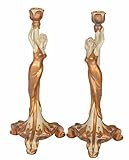 Palazzo Palazzo Exclusive Pair of Stylish Candlesticks in Art Nouveau Style 32 cm