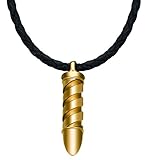 Pierre Cardin Men's Necklace Stainless Steel Rhodium Plated Leather Atomique S.PCNL10008D450