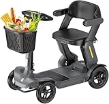 Folding Mobility Scooter for Adults, Seniors - 25 Miles Range, Improved Safety, Large Outdoor Wheels, Fold up Mobility Scooter for Travel with Removable Battery & LED Headlight