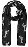 World of Shawls Dachshund Dogs Print Scarf - All Seasons Scarf - Large Size - Small Mini Sausage Dog (Black)