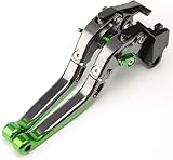 KVGAEANDNK Motorbike Brake Levers for Benelli TNT 125/ TNT 135 2017-2018 Brake Clutch Levers Extendable Folding Adjustable(Green)