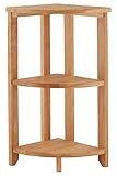 Premier Housewares Shelving Unit / Wooden Corner Shelf Unit / Bathroom Shelf / Plant Stand - 3 Tier
