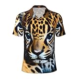 LONGZEHAO Cute Baby Jaguar 1 Print Men's Polo Shirts Performance Short Sleeve Quick Dry Athletic Casual Golf Shirt, Black, Medium
