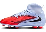 Nike Unisex Kids Jr Phantom 6 High Club Fg/Mg Football Shoe, Royal Tint Bright Crimson, 2.5 UK