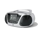 Portable CD Player with DAB/DAB+/FM Digital Radio | Bluetooth & USB MP3 Player | Large Display | Battery & Mains Powered (6x”C”) | Perfect for Home, Office or Outdoors | AZATOM Zenith Z4 (Silver)
