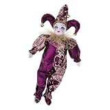 Obotsnoi Ceramic Clown Doll Poseable Clown Figurine With Flexible Joint And Costume Decorative Doll For Shelves Desk Collection Posable Ceramic
