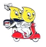 Metal Enamel Pin Badge Brooch Vintage Style Esso 'Oil Drip' Scooter Riders