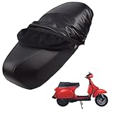 Leather motorbike seat covers Compatible with Vespa Px125 T5 1985-1999,motorcycle seat cover,waterproof,rainproof,dustproof and sunproof（black）