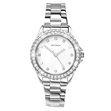 Sekonda Elizabeth Silver Bracelet White Dial Women's Quartz Watch 33mm with Stone Set Case, Analogue Display and Stainless Steel Bracelet