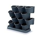 PROSPERPLAST Cascade Garden Plastic Planter in Anthracite Colour 68.5 (L) x 19 (W) x 54.6 (H) cm, Grande