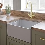 Liquida BL290WH 1.0 Bowl Belfast Inset Or Undermount Gloss White Kitchen Sink