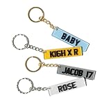Crafted Memories Custom Licence Plate Keychain, Personalised Number Plate Keychain, Mini Number Plate Key Ring, Name Plate Keychain, Custom Car Plate Keyring, New Car, Just Passed