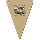 Azeeda 5 x 140mm 'My Happy Place Burger Van' Bunting Pennants/Flags (BN00091445)