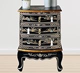 Chinese Oriental Furniture Mother Of Pearl Chest of Drawers, Bedside Table, Lamp Table