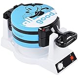 Mickey Mouse and Minnie Mouse Double Flip Waffle Maker for 6 Waffles - 3 Mickey and 3 Minnie - White and Blue MIC-64