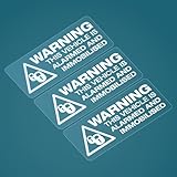 HastingsDesigner 3x WARNING VEHICLE ALARMED AND IMMOBILISED Security Car Van Taxi Window Stickers