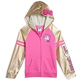 JoJo Siwa Big Girls Zip-Up Long Sleeve Hoodie Bow Pink 7-8