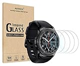 (Pack of 4) Screen Protector for Samsung Gear S3 Frontier/Classic, Akwox [Tempered Glass] [Explosion-proof] [0.3mm/2.5D] Tempered Glass Protector for Gear S3 Smartwatch 1.3 Inch