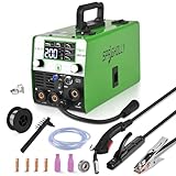 MIG Welder Machine 200Amp 240V 4 in 1 Multiprocess Welder,Mig Gas/Gasless Flux Core/Lift TIG/Stick MMA/Spool Gun Synergy Welding,Large LED Display Upgrade MIG200